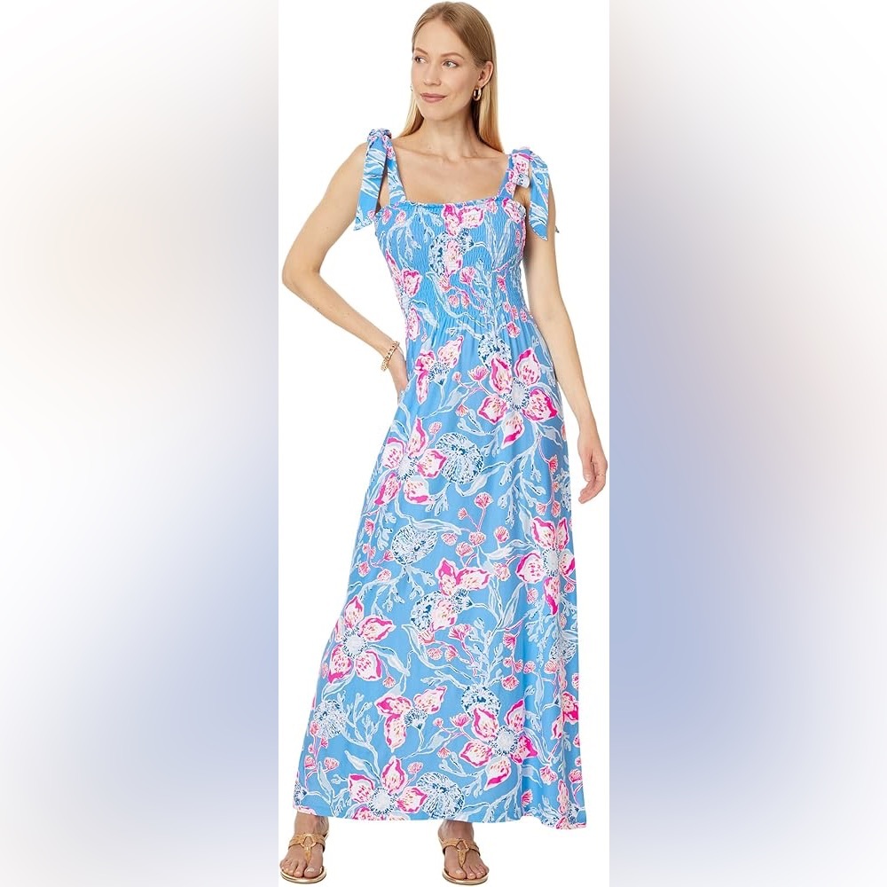 Lilly Pulitzer Women's Kailua Smocked Maxi Dress Size M to XL - Picture 3 of 6